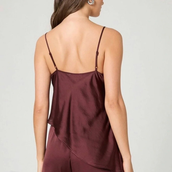 Guido Maria Kretschmer Satin Silky Brown Asymmetrical Camisole Top Size EU 38 M - Picture 3 of 8